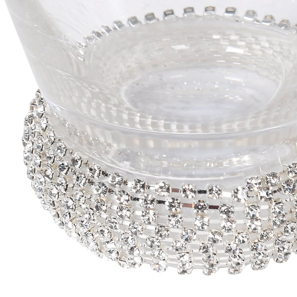 Dwell Diamante Hi Ball Glasses Set Of 4 - Silver